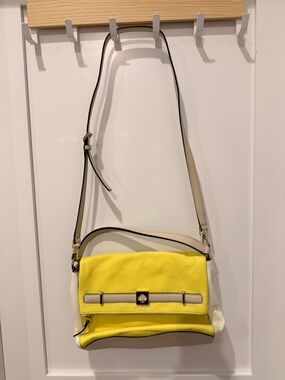 Kate Spade Yellow and Cream Crossbody Shoulder Bag